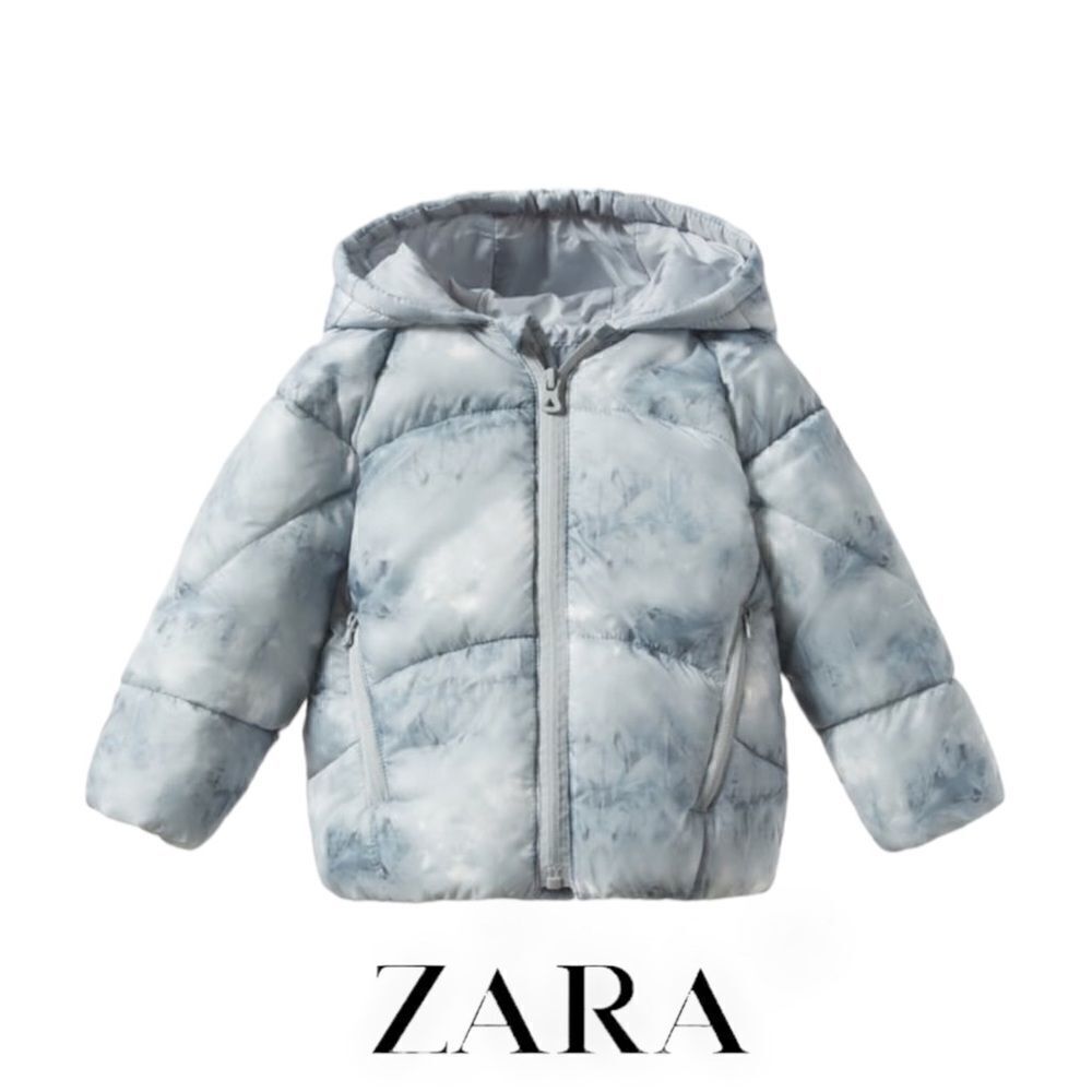 ZARA Kids | Blue Gray | WATER REPELLENT TIE-DYE EFFECT PUFFER COAT
